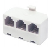  TS 16-3/WH telefoneloszt�,1dug�-3 aljzat, 6P/4C